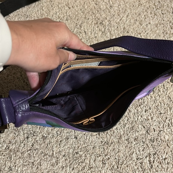 Anuschka Medium Shoulder Hobo - Precious Peony Eggplant - Picture 6 of 12